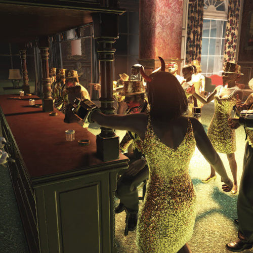 Hanging at the bar during the 2020 Golden Gala